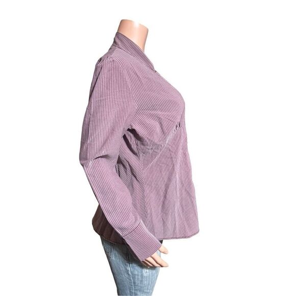 Pulp womens long sleeve Merlot mandarin button front ribbed shirt tail M - Picture 3 of 6